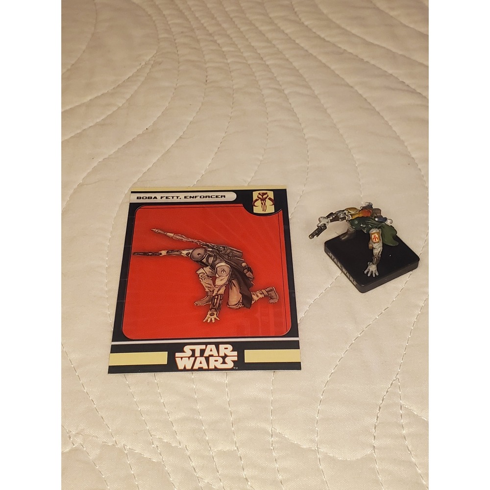 Star Wars Miniatures Boba Fett Enforcer 38/60 Figure with Card Wizards 2007